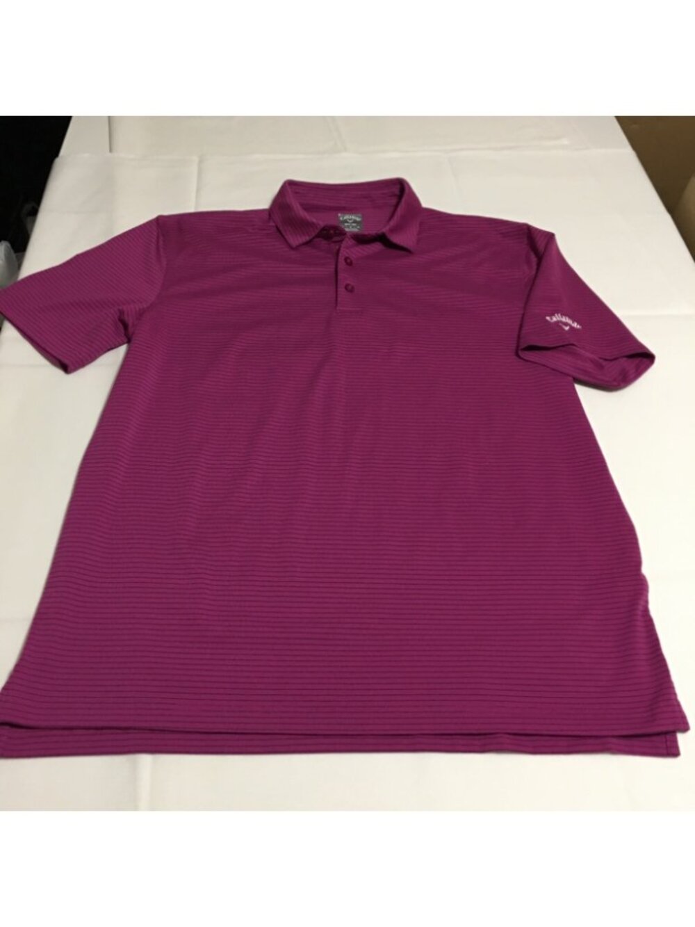 Callaway Polo Shirt Mens Large Purple Opti-Dri Golf Performance Moisture Wicking